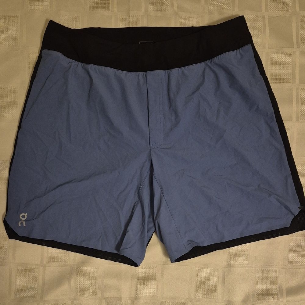 On Running Men's Athletic Shorts With Built-In  Underwear  - Purple and Black